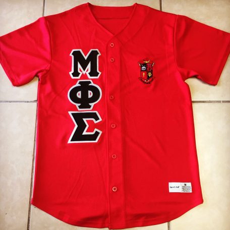 Mu Phi Sigma Red Baseball Jersey